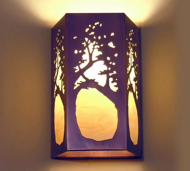 Rectangular Sconce - Tree – James Mattson Coppercraft
